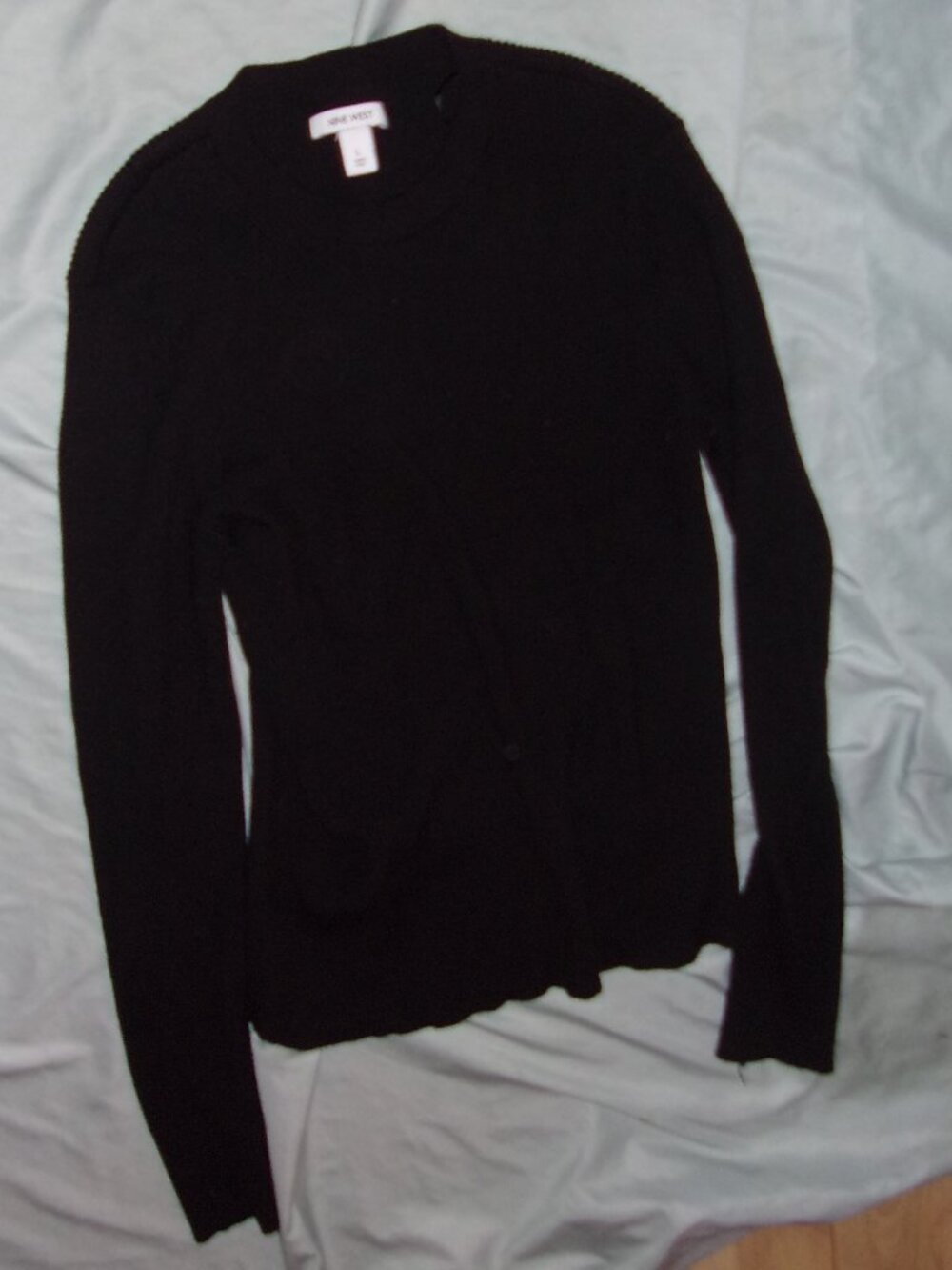 size large womens black long sleeve tee t shirt top